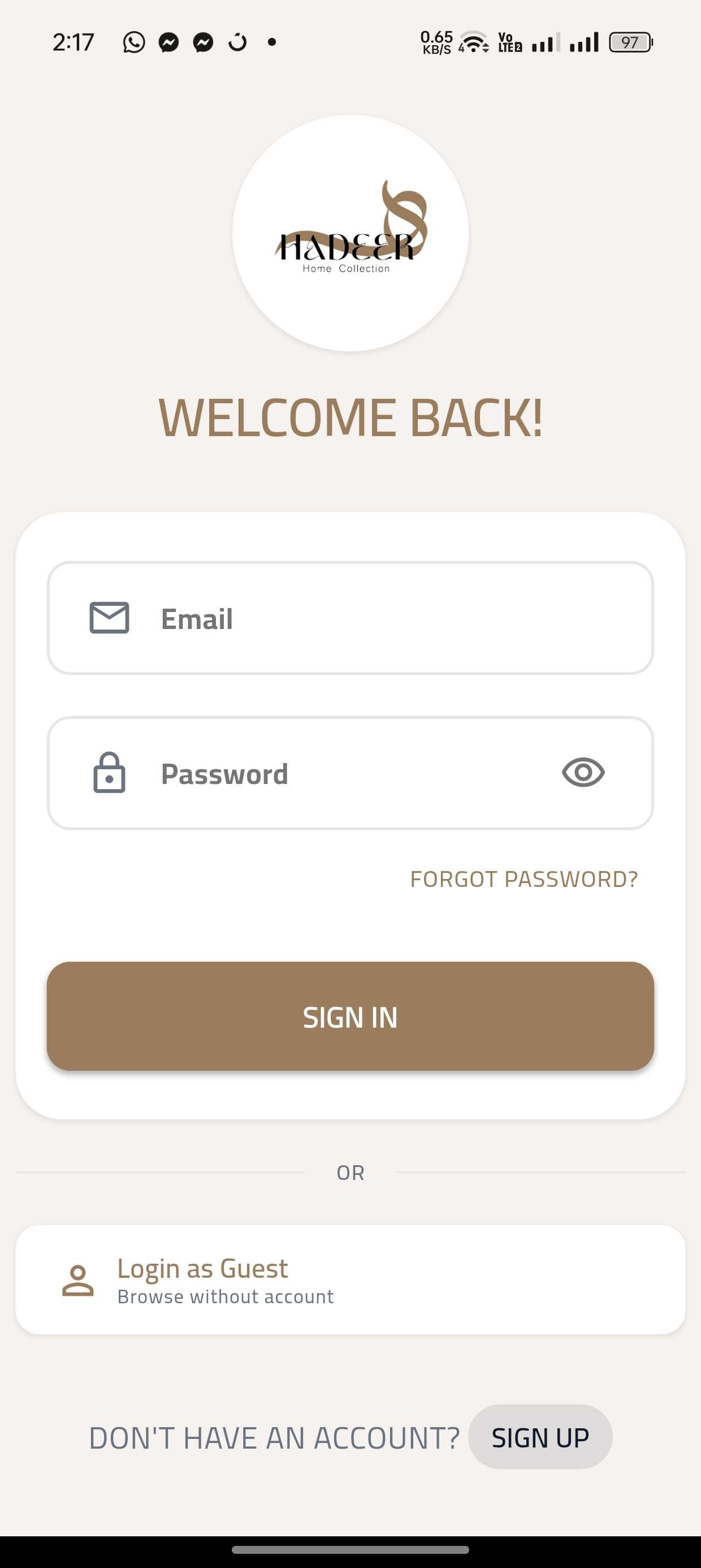 Hadder final order status screen